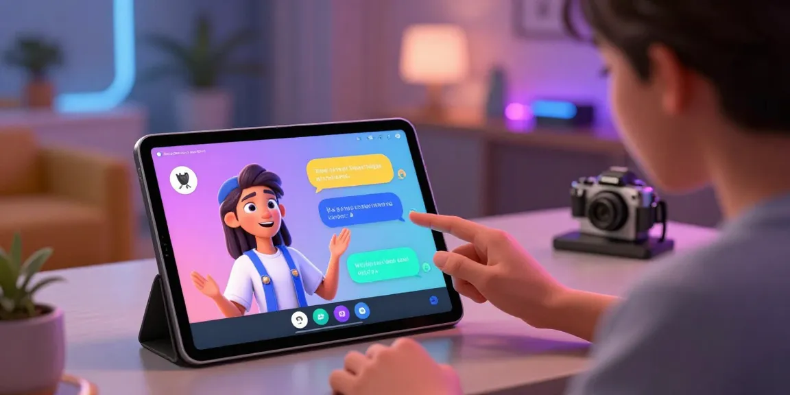 Interactive chat showcasing crushonai virtual character in a modern tech setting
