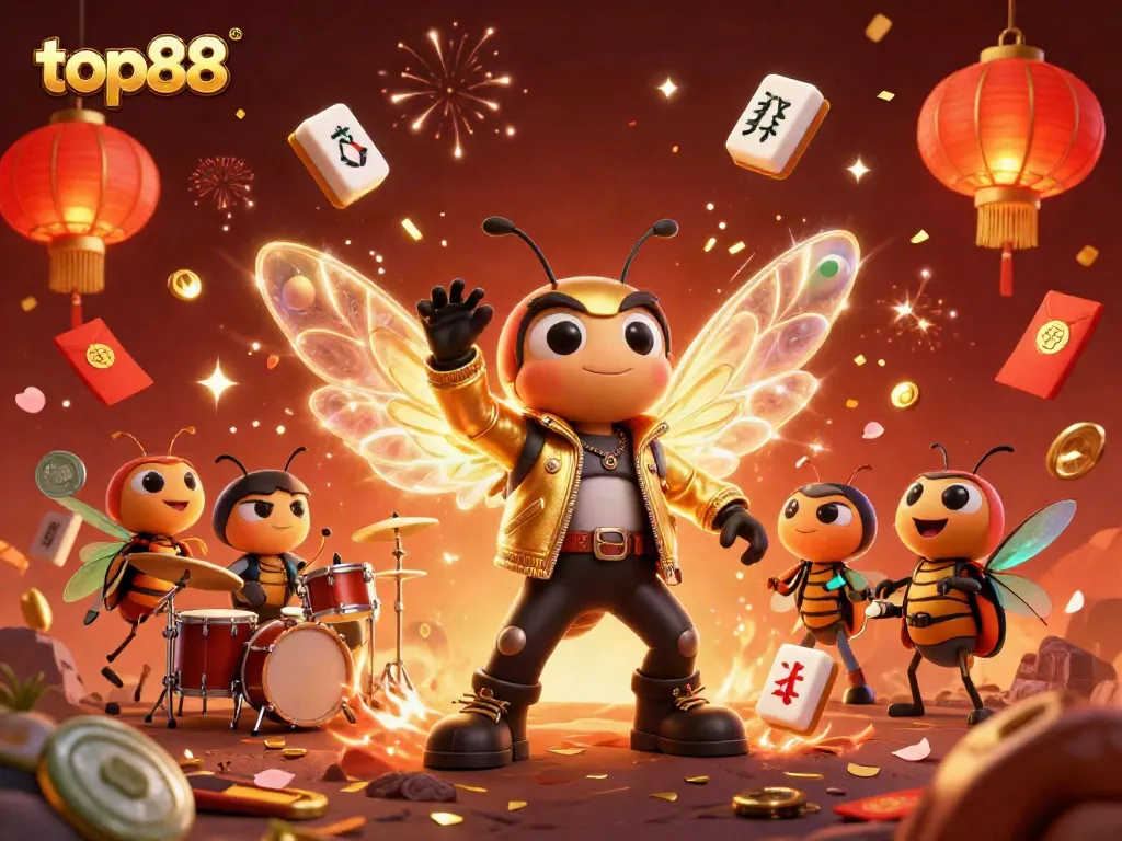 Experience thrilling play with top88 in this vibrant casino-themed illustration.