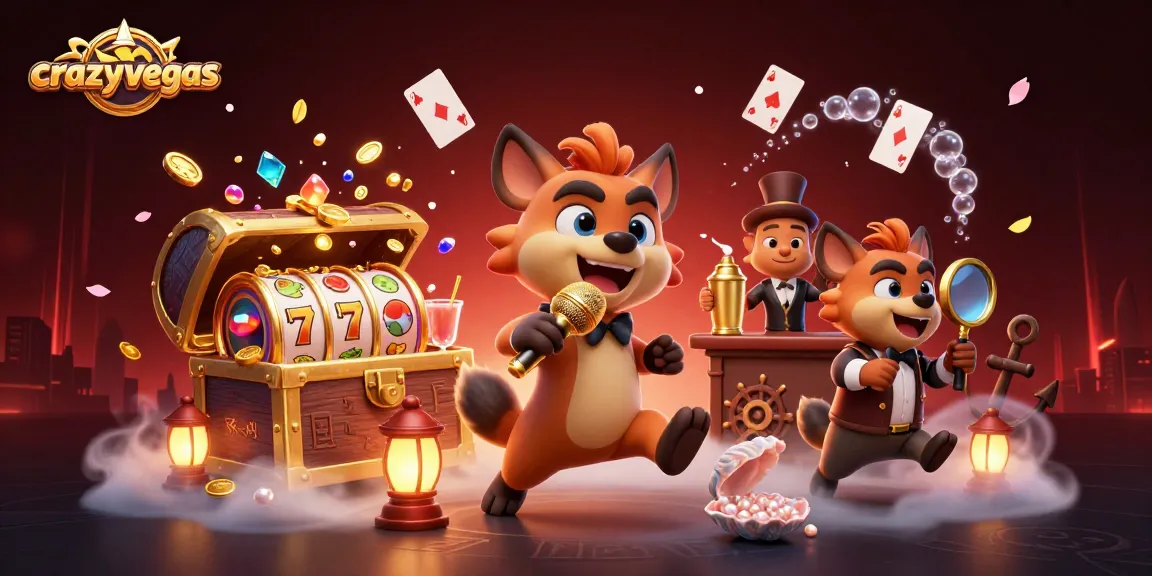 Enjoy thrilling games at crazyvegas with hyenas entertaining guests in a lively casino scene.